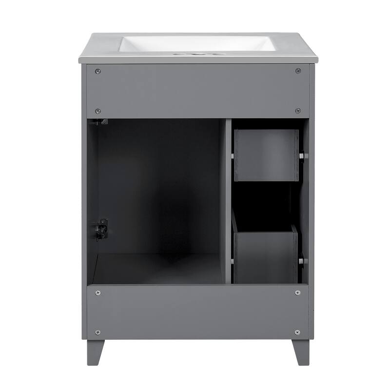 24" Bathroom Vanity Cabinet with Sink, Drawers and Soft-Close Door