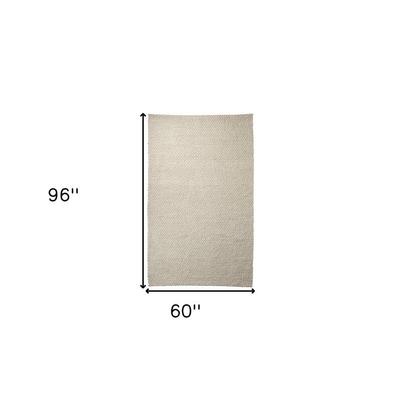 HomeRoots Solid Color Modern Rectangle Area Rug - 96 in. x 60 in. x 0.4 in.