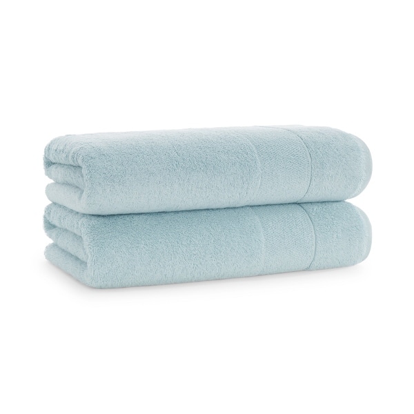 Aston & Arden Turkish Solid 2-Piece Bath Towels - 60x30 - Sterling Blue
