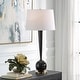 preview thumbnail 2 of 5, Uttermost Brielle Polished Black Table Lamp - 35"H, Shade 11"H x 16"Dia.