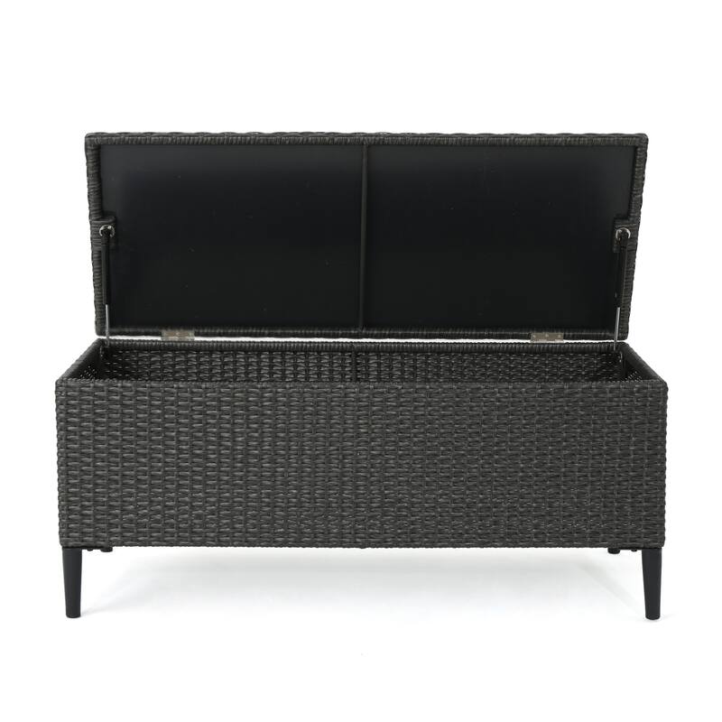 Rattan Storage Bench Leisure Bench, Patio Bench Outdoor Bench