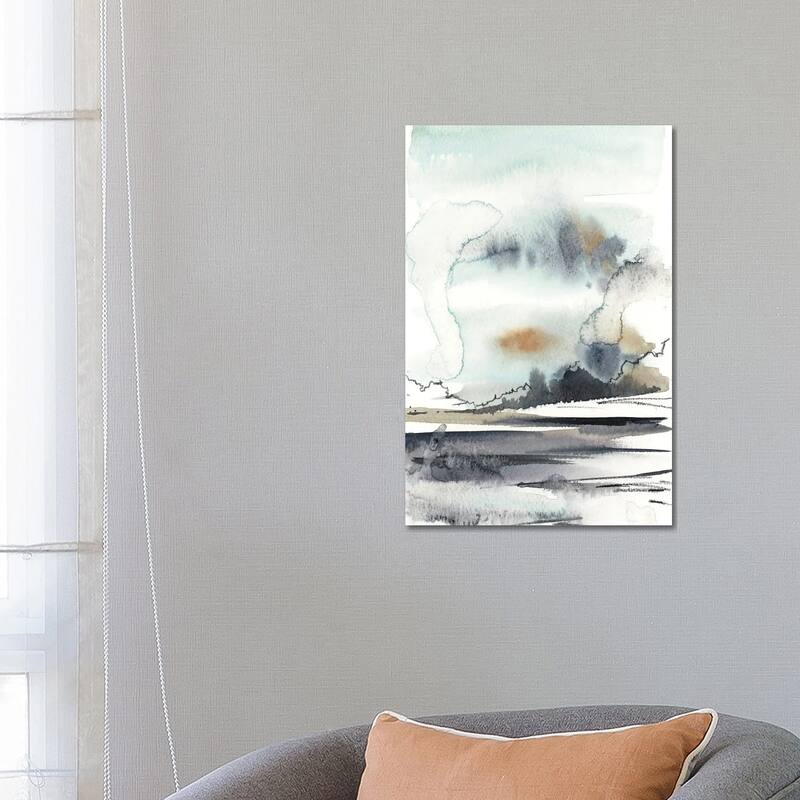 iCanvas "Abstract Landscape In Grey And Light Blue" by Sophie Rodionov Canvas Print - 26x18x1.5
