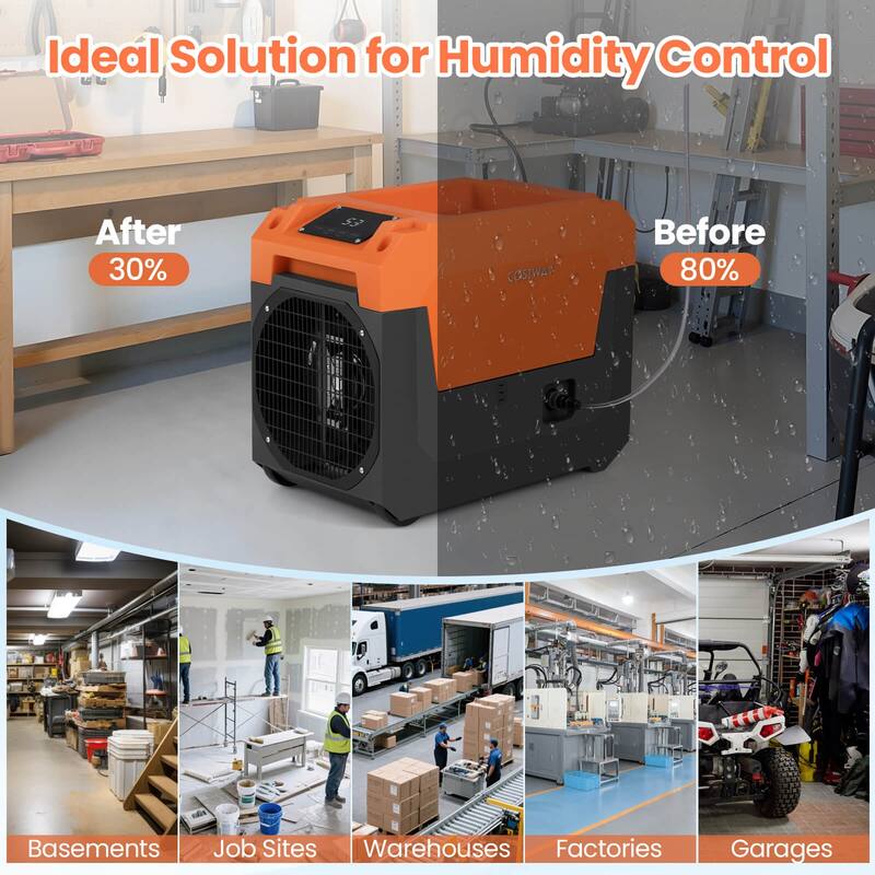 Costway 140 Pints Commercial Dehumidifier with Pump, Drain Hose for - See Details