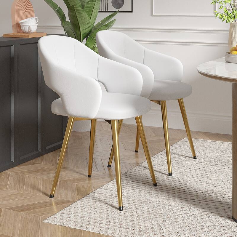 Javlergo Modern Dining Chairs, Comfy Dining Room Chairs with Thick Cushions, Upholstered Kitchen Side Chairs with Metal Legs