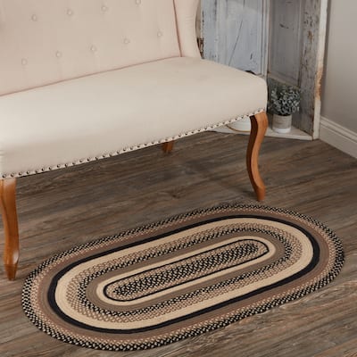 Sawyer Mill Charcoal Jute Rug Oval w/ Pad 27x48 - 27x48