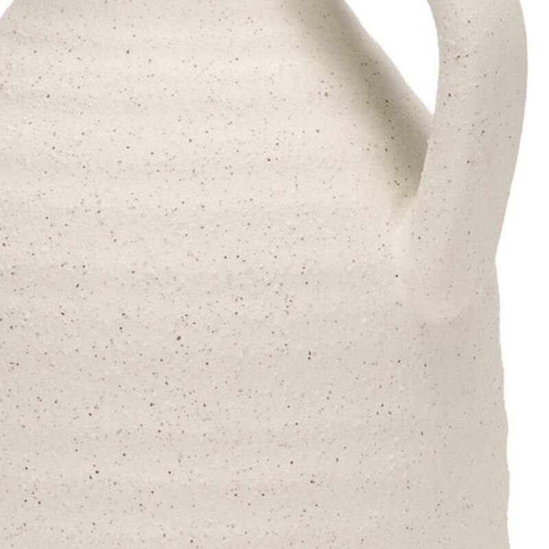 9" Off White Ceramic Jug Table Vase - 6.29