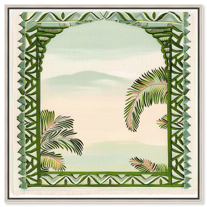 Palm View Vista Canvas by Art Remedy - Silver - 24" x 24"