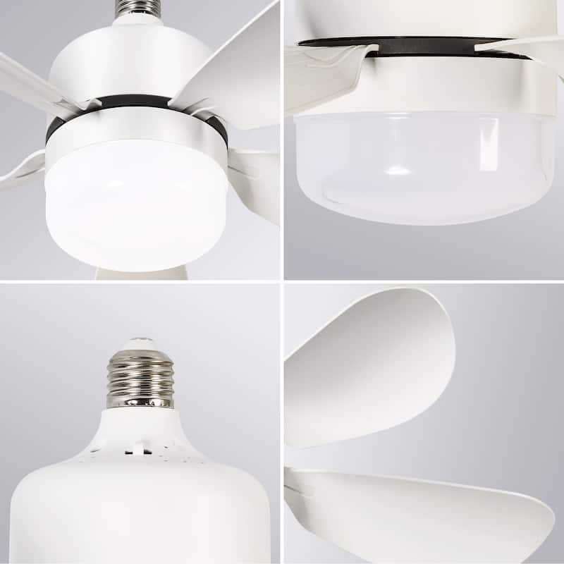 16 Inch Socket Fan Light Plug in Dimmable LED Ceiling Fans with Lights and Remote for Bedroom - 16 inches