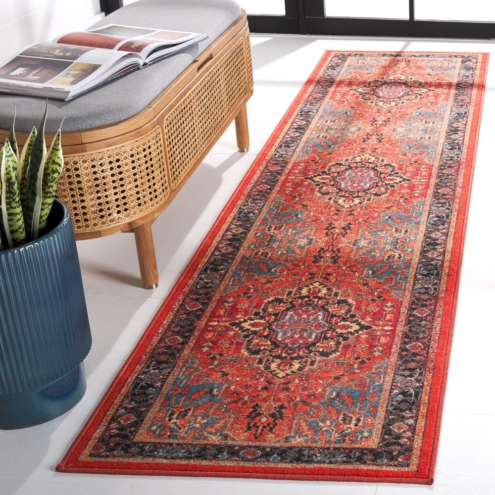 SAFAVIEH Journey Machine Washable Slip Resistant Kristi Oriental Medallion