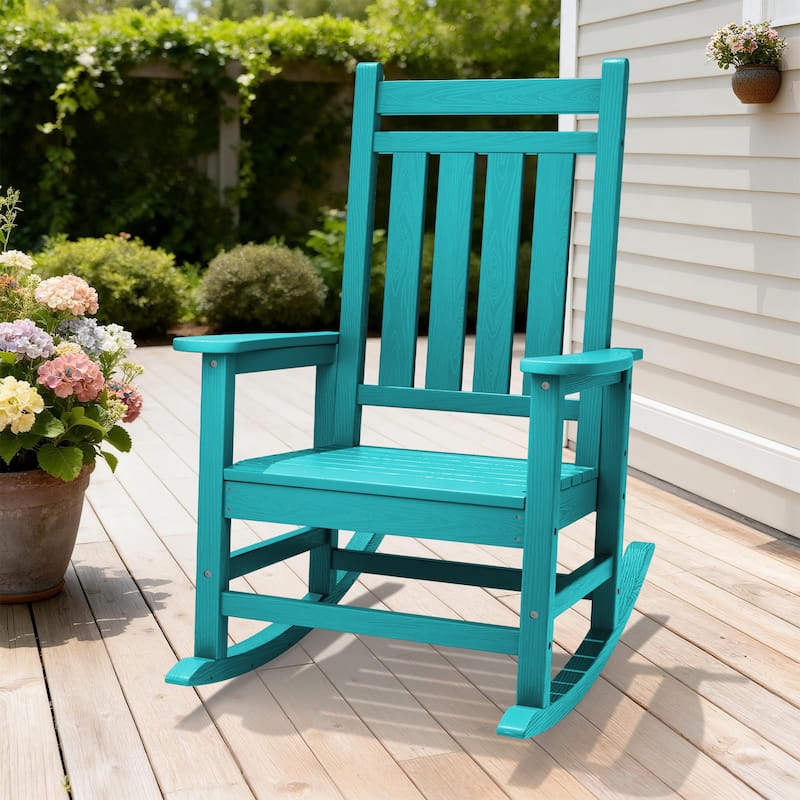 Modern High-Back Rocking Adirondack Chair All Weather