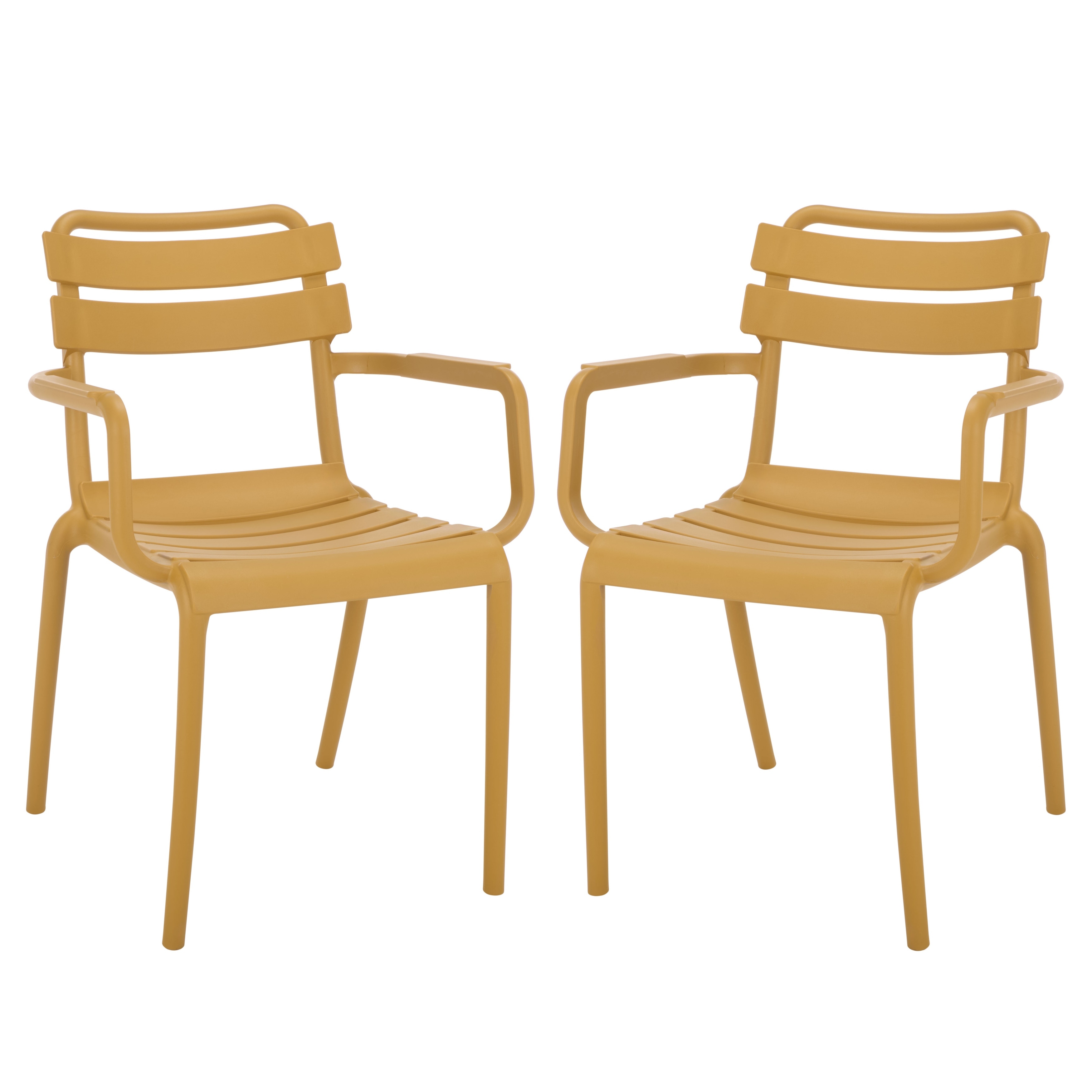 SAFAVIEH Outdoor Living Sarah Stacking Dining Armchair (Set of 2) - 21"W x 23"D x 32"H