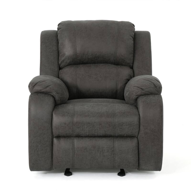Upholstered Linen Manual Recliner Sofa Chair with Adjustable Backrest and Footrest, Modern Home Lounge Chair for Living Room