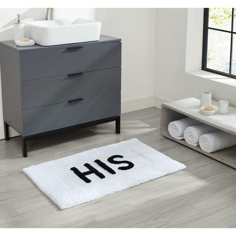 Jean Pierre Novelty Cotton Bath Rug - 21"x34" - "His" & "Hers"
