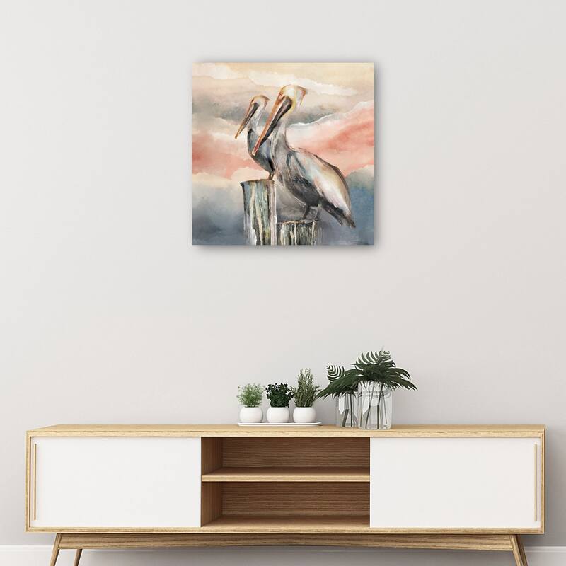 Pelicans at Dusk By Studio Arts Canvas Art Print