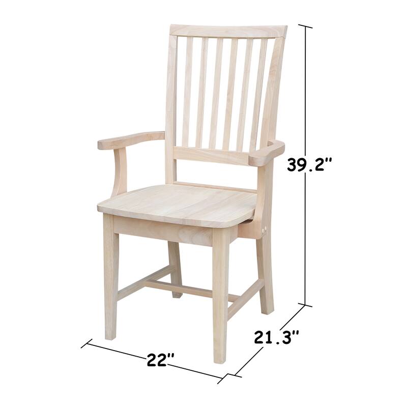 Copper Grove Ruellia Ready-to-finish Parawood Side Chair with Arms - Unfinished