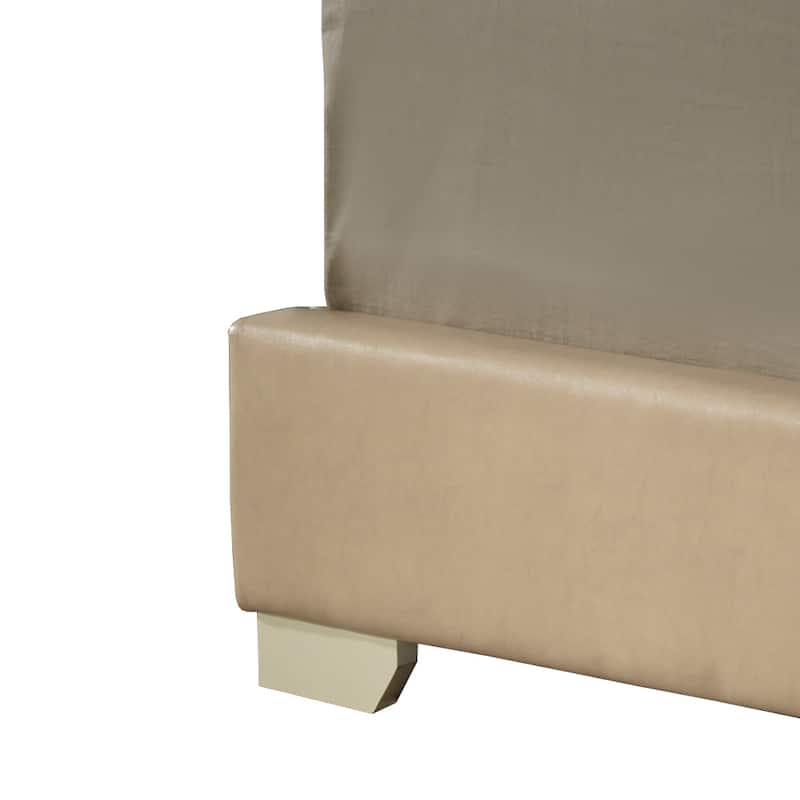 Full Size PU Platform Bed with Foam Filler and Easy Assembly