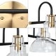 preview thumbnail 9 of 14, 2/3/4-Light Modern Gold Bathroom Vanity Light Clear Glass Wall Sconce Lighting