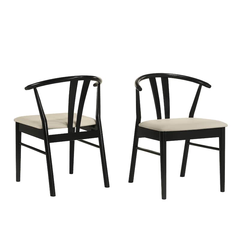 Dining Chairs, Curved Back Design, Set of 2, 22.83"W x 20"D x 31.1"H