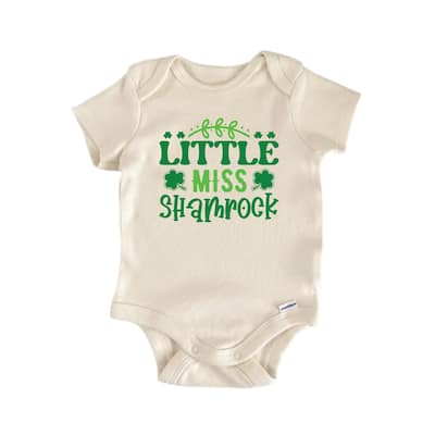 Little Miss Shamrock St. Patrick's Day -- Baby Boy Girl Clothes Bodysuit Funny Cute