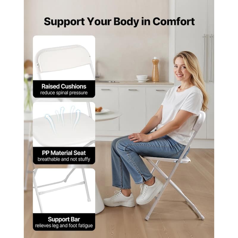 Portable Folding Leather Chair with Padded Cushion for Events