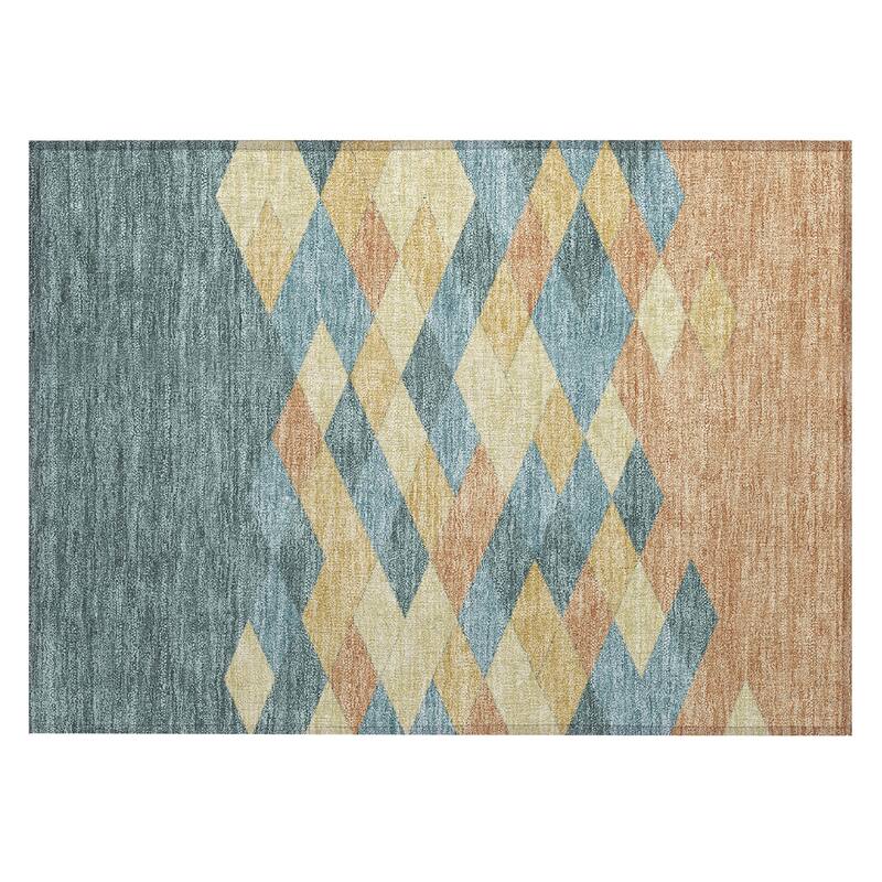 Machine Washable Indoor/ Outdoor Modern Avo Chantille Rug