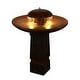 preview thumbnail 9 of 12, Okadu Wood Grain and Copper Finish Outdoor Floor Fountain - 27" x 32"
