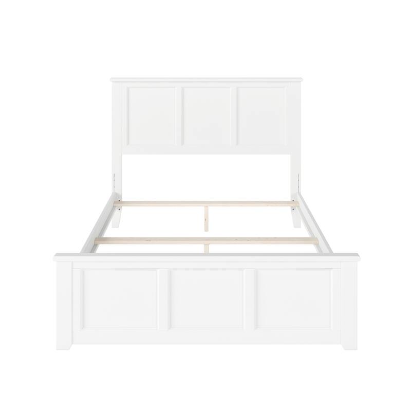 Madison Full Foundation Bed with Matching Footboard in White