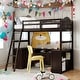 preview thumbnail 2 of 13, Artsy Twin Loft Bed with Drawers, Cabinet, Shelves and Desk, Solid Construction & Versatility galore, Health & Comfort, Espresso