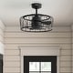 preview thumbnail 1 of 14, Hunter Fandelier 20" Rotonda Matte Black Ceiling Fan LED Light Handheld Remote Farmhouse, Industrial, Caged Chandelier Matte Black