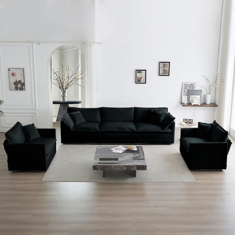 Cloud Chenille Upholstered Modular Sectional Sofa with DIY Combination Design