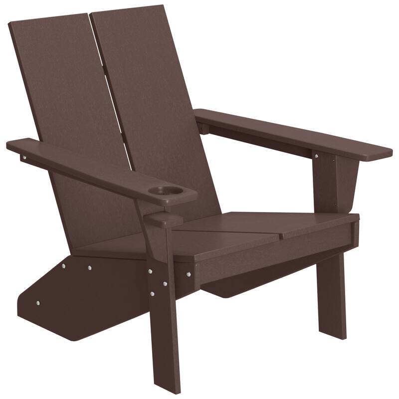 Coastin Modern Poly Adirondack Chair With Ottoman (Set of 2)