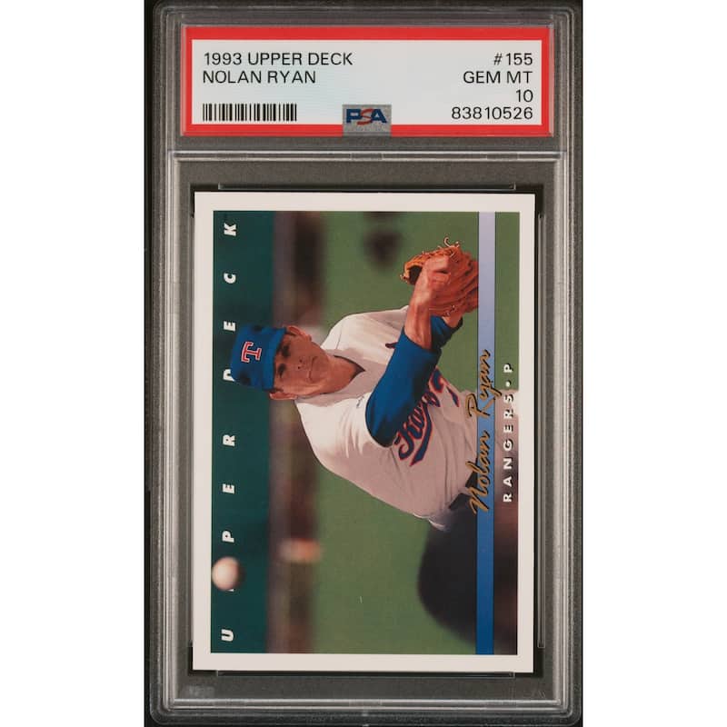 Nolan Ryan 1993 Upper Deck Baseball Card #155 Graded PSA 10 - 8'6" x 11'6"
