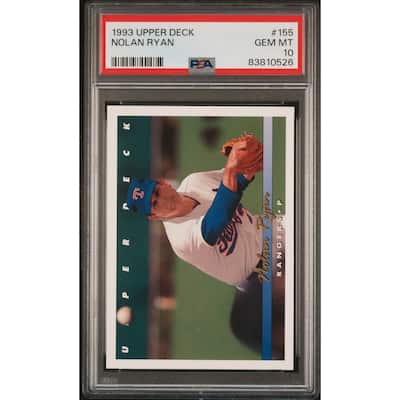 Nolan Ryan 1993 Upper Deck Baseball Card #155 Graded PSA 10 - 8'6" x 11'6"