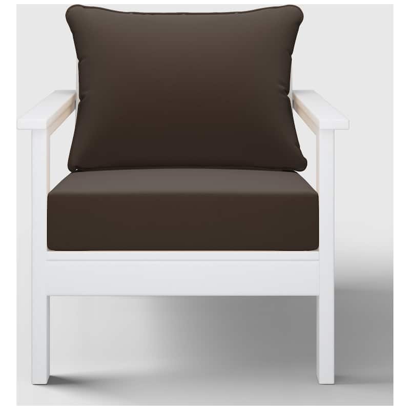 Birchwood All Weather HDPE Outdoor Patio White Deep Seating Conversation Set With Cushions (2-Piece)