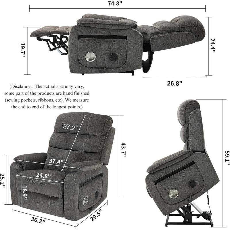 Lift Recliner Oversized Chair with Heat & Massage