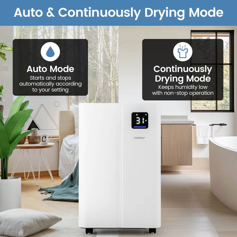 Costway Dehumidifier for Basement 54 Pints Dehumidifier with 4L Water - See Details
