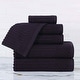preview thumbnail 58 of 97, Superior Soho Ribbed Cotton 6-Piece Assorted Towel Set Black