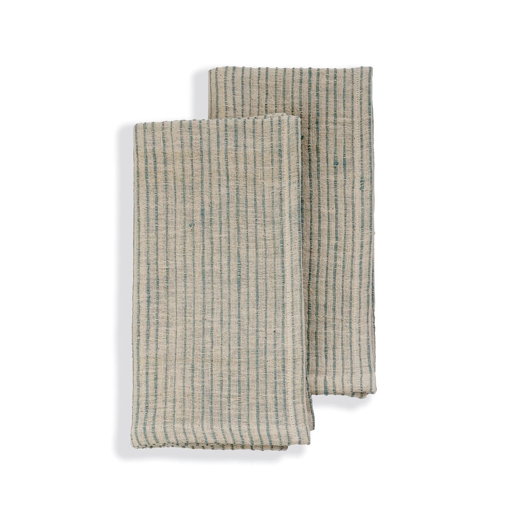 ON TRACK Napkins - Handmade Organic Cotton by Sustainable Threads | Fair Trade | Eco-Dyed - 20"x20" (Set of 2)