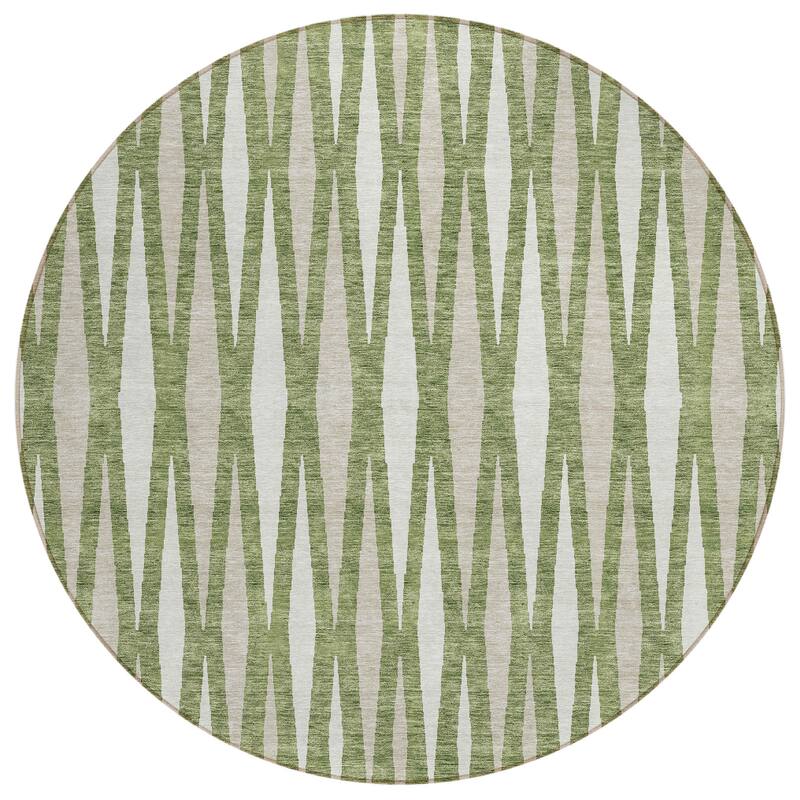 Machine Washable Indoor/ Outdoor Chantille Mosaic Contemporary Rug