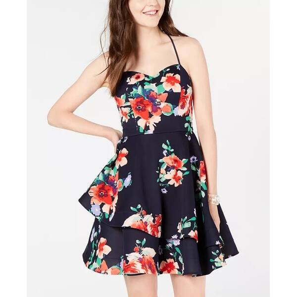 sequin hearts floral dress SEQUIN HEARTS Womens Small Floral Dress