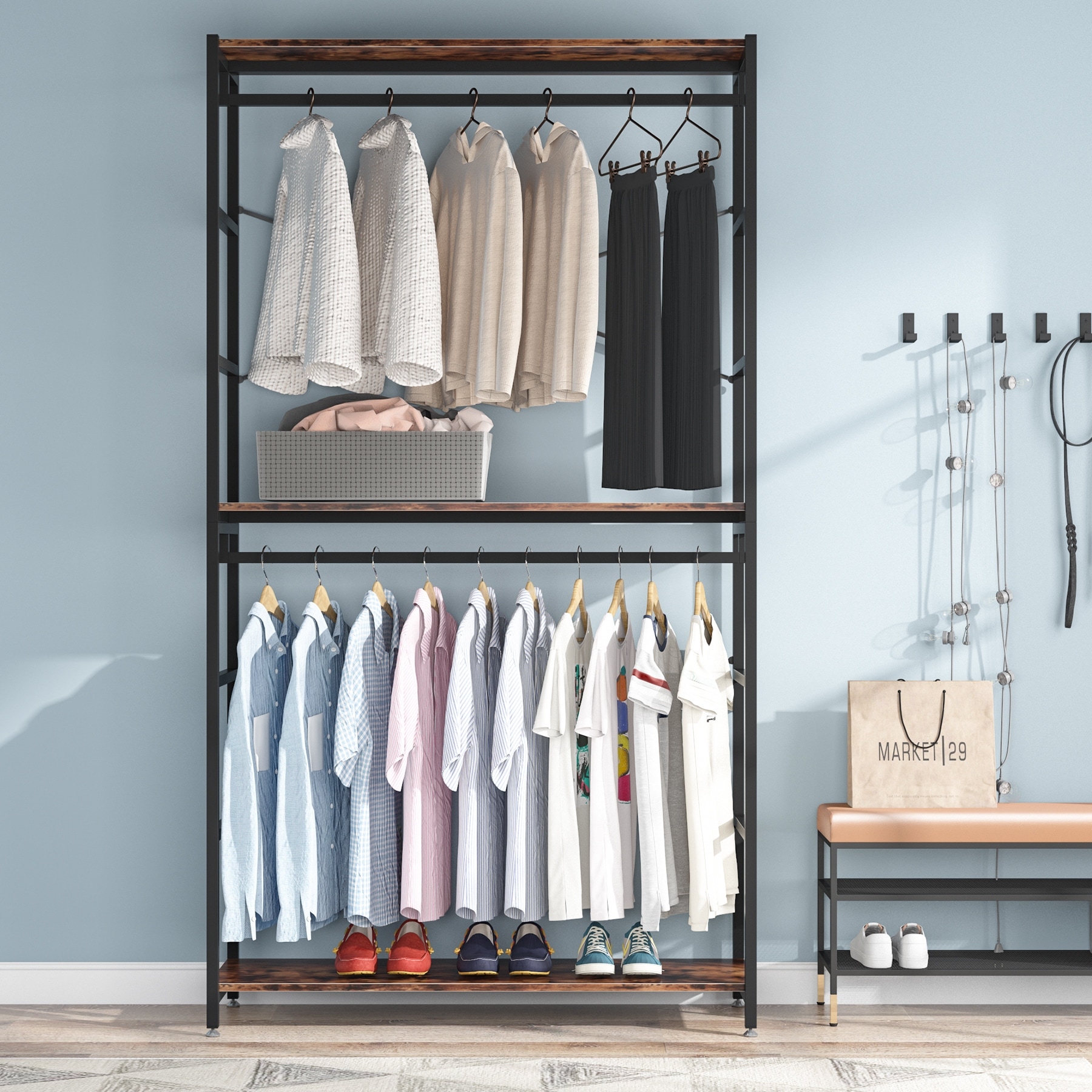 https://ak1.ostkcdn.com/images/products/is/images/direct/2de7f3c9f564705c4b1bd5853f9357d060017391/Extra-tall-47-inches-Double-Rod-Closet-Shelf-Freestanding-3-Shelves-Clothes-Clothing-Garment-Racks.jpg