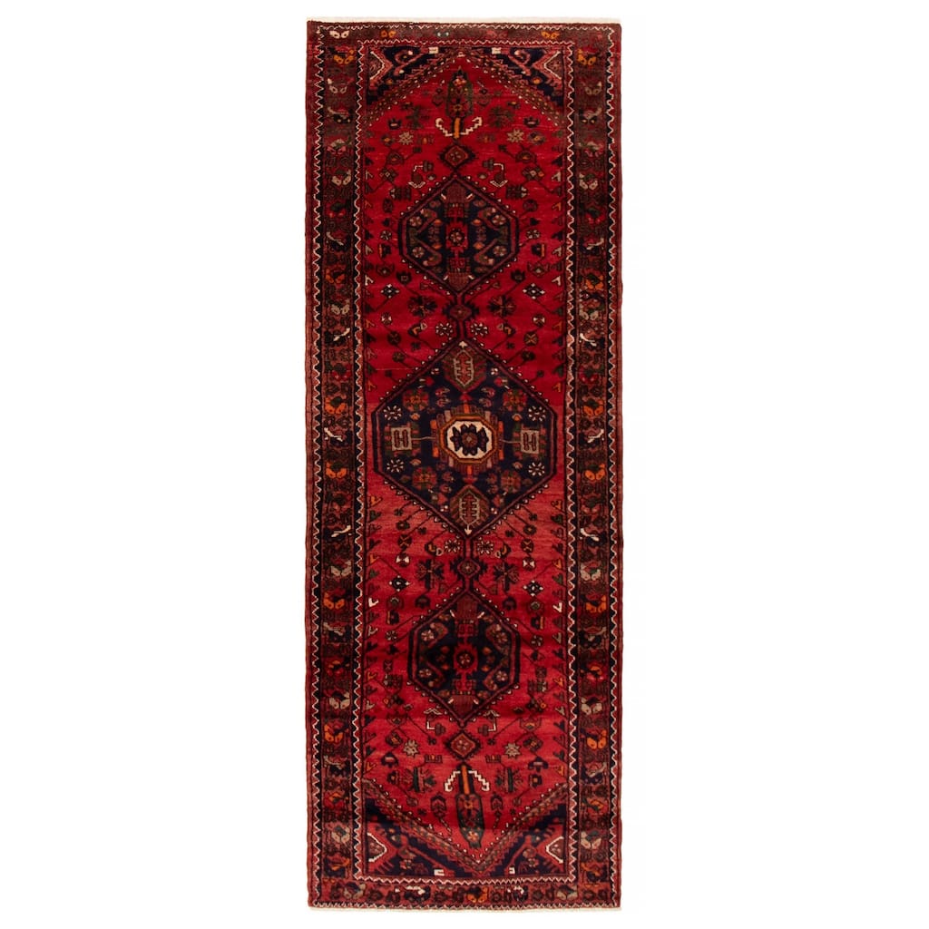 ECARPETGALLERY Hand-knotted Anadol Red Wool Rug - 3'7 x 9'9