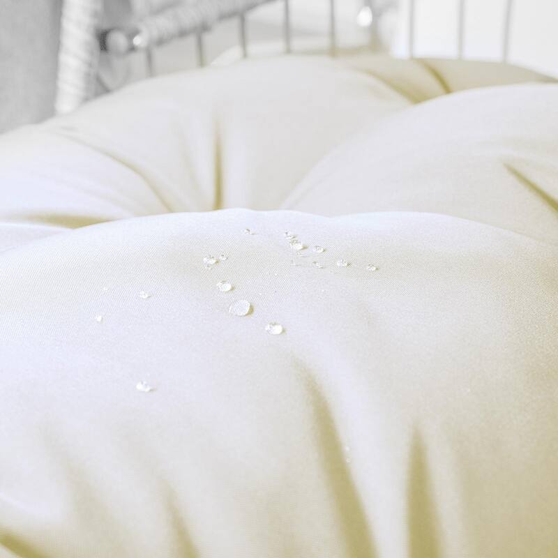 Outdoor Egg Hanging Chair, Swing Chair with Stand & Aluminum-Steel Frame, Patio Rattan Wicker Hanging Swing Egg Chair