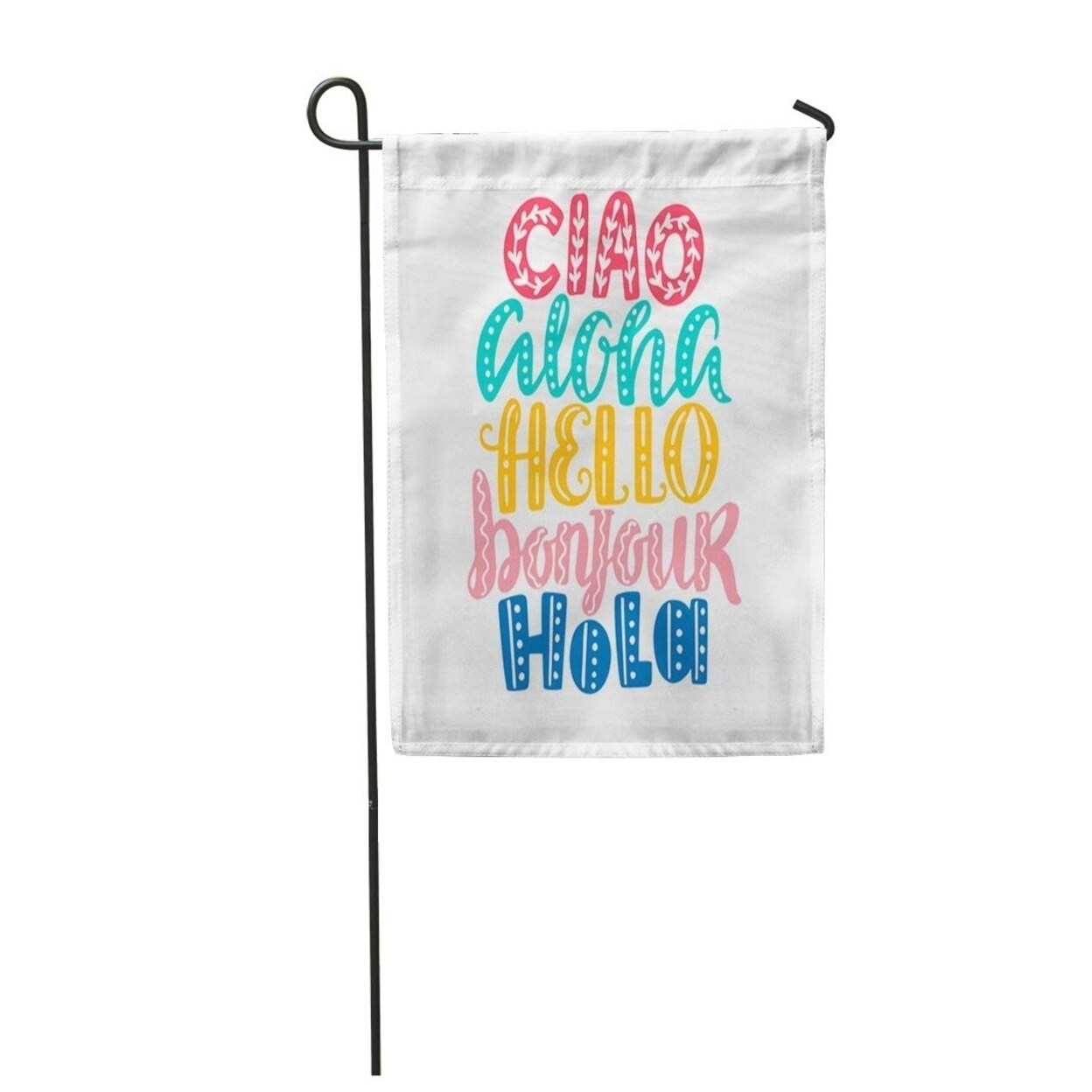Shop Spanish Hello In Different Languages Lettering Ciao Aloha Bonjour Hola Phrase Garden Flag Decorative Flag House Banner On Sale Overstock 31334202