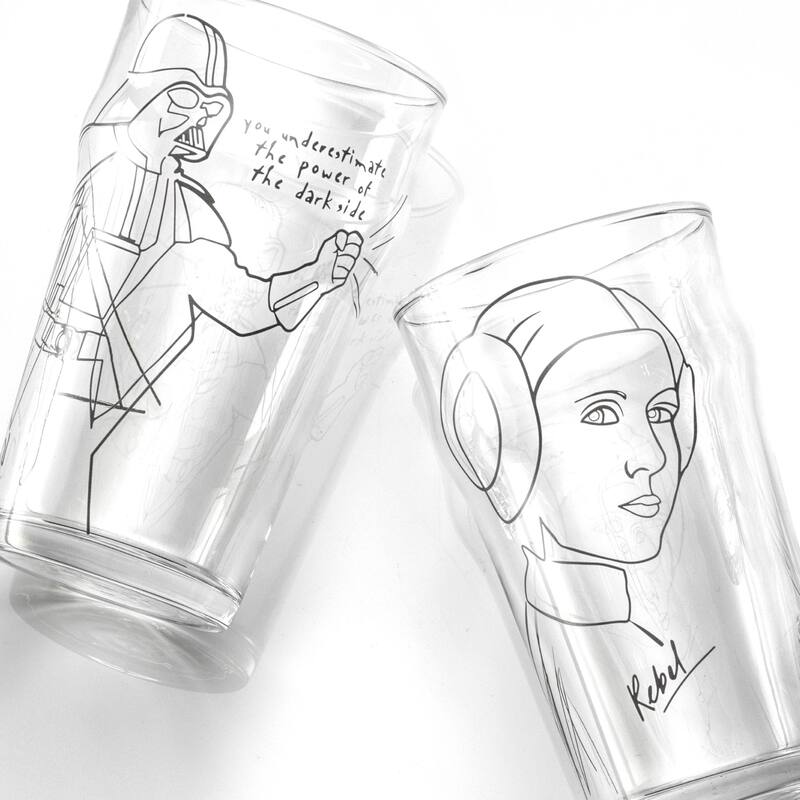 Star Wars Striking Sketch Characters Pint Mug - 19.2 oz - Set of 4