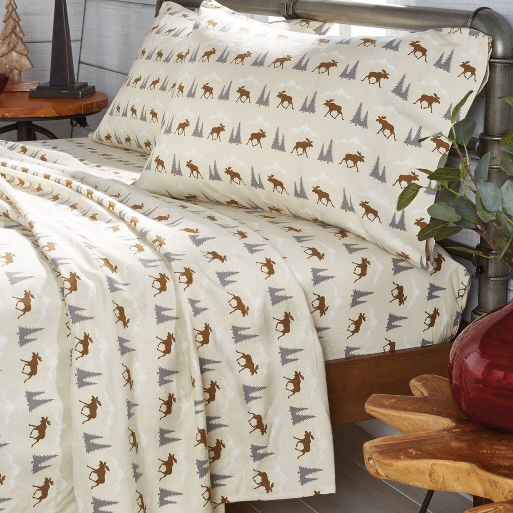 G.H. Bass Moose Trail Cotton Flannel Sheet Set