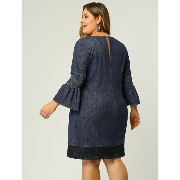 plus size denim shift dress