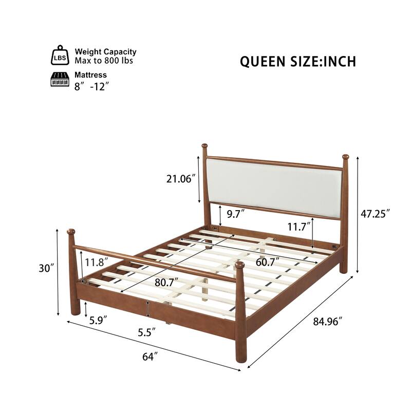 Christopher Knight Home Aurelius Poplar Upholstered Solid Poplar and Plywood Bed Frame with Soft Headboard