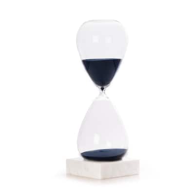 90 Minute Sand Timer with Navy Sand and Marble Base