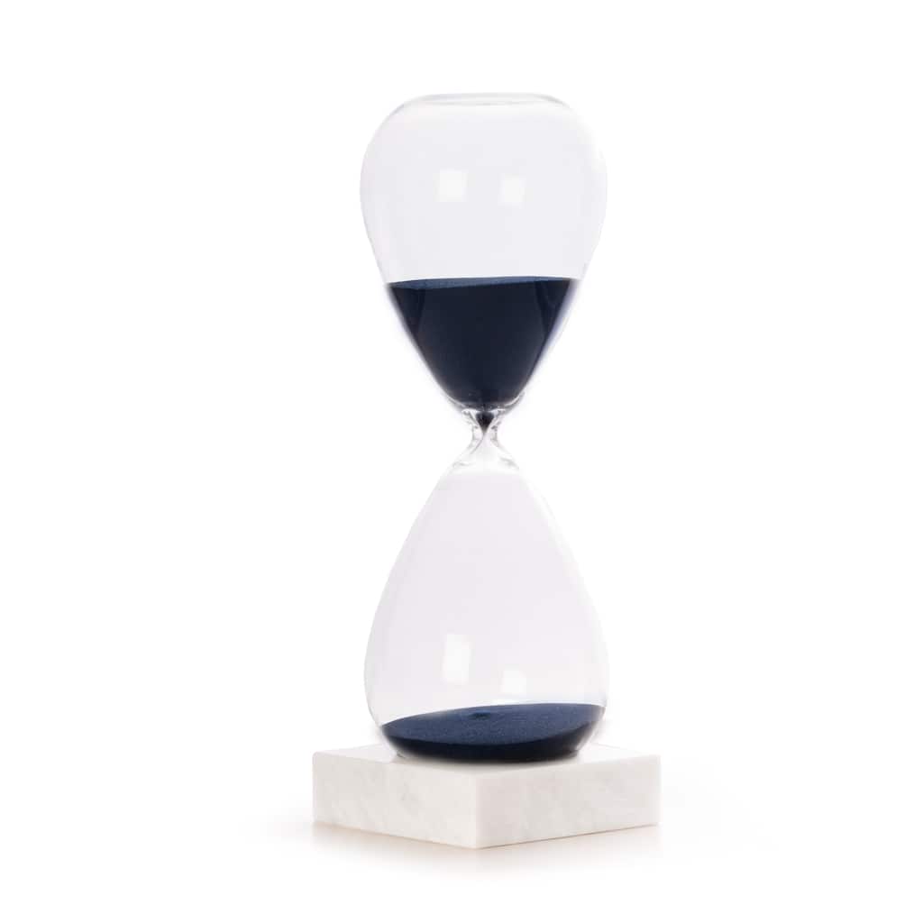 90 Minute Sand Timer with Navy Sand and Marble Base